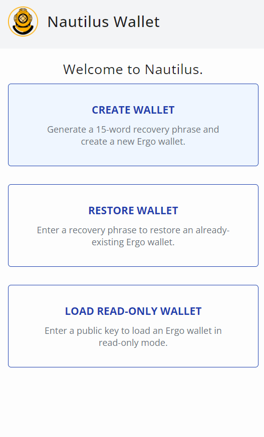 Nautilus click wallet